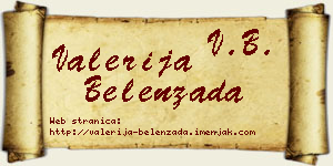 Valerija Belenzada vizit kartica